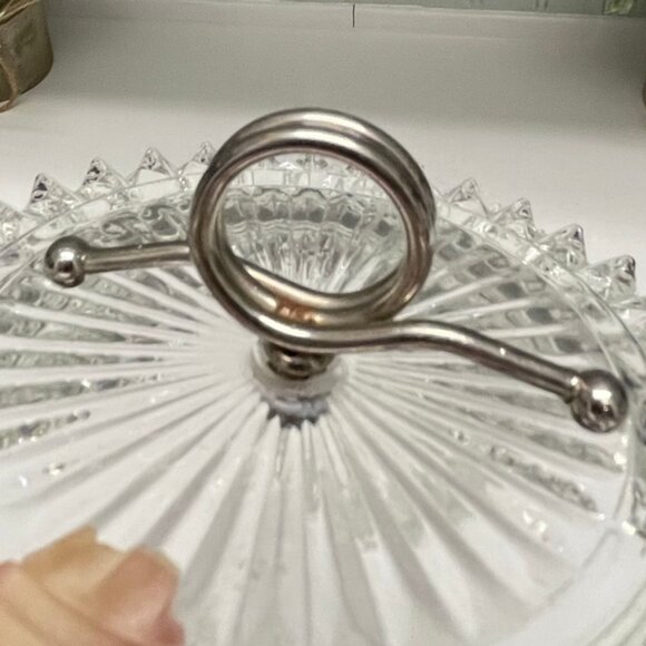 VINTAGE 1960's Indiana Glass Diamond Point Cut Covered Candy Dish  Bowl & Lid - Picture 7 of 12